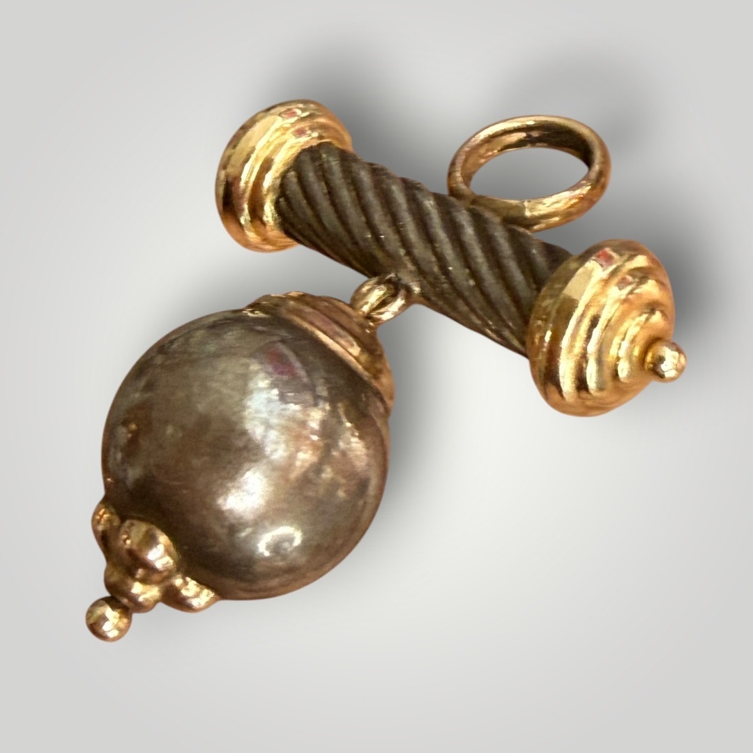 Peter Brams Designs Pbd Sterling Silver 14k Gold Cable Ball Enhancer Pendant